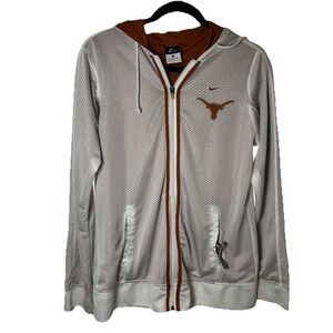 Nike Dri Fit Women's Texas Longhorns Full Zip Mesh‎ Hoodie Jacket Size Large